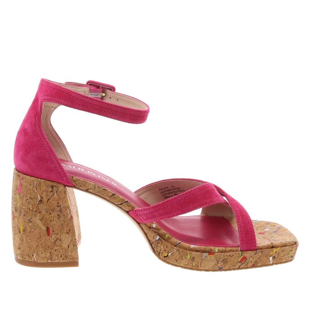 NEW Donald Pliner Trista Suede Sandals in Magenta Pink - Picture 3 of 6
